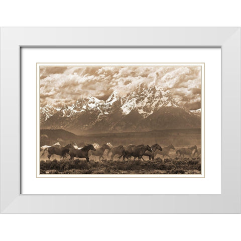 Racing the Storm I White Modern Wood Framed Art Print with Double Matting by Dawson, Robert