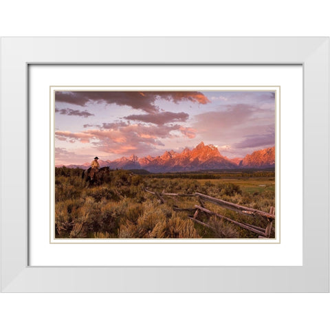 Ridin Fences 1 ~ Color White Modern Wood Framed Art Print with Double Matting by Dawson, Robert
