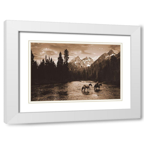 River Crossing I White Modern Wood Framed Art Print with Double Matting by Dawson, Robert
