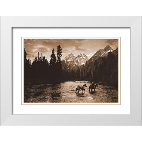 River Crossing I White Modern Wood Framed Art Print with Double Matting by Dawson, Robert