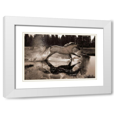 Running Water III White Modern Wood Framed Art Print with Double Matting by Dawson, Robert