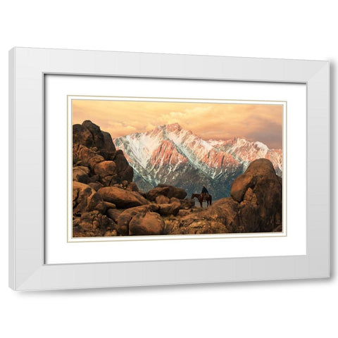 Sierra Morning White Modern Wood Framed Art Print with Double Matting by Dawson, Robert