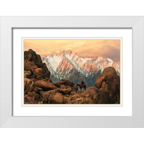Sierra Morning White Modern Wood Framed Art Print with Double Matting by Dawson, Robert