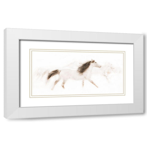The Mustangs White Modern Wood Framed Art Print with Double Matting by Dawson, Robert