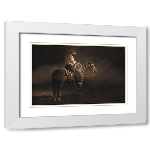 Taking A Break ~ Sepia White Modern Wood Framed Art Print with Double Matting by Dawson, Robert