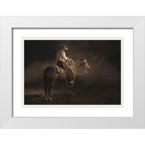Taking A Break ~ Sepia White Modern Wood Framed Art Print with Double Matting by Dawson, Robert