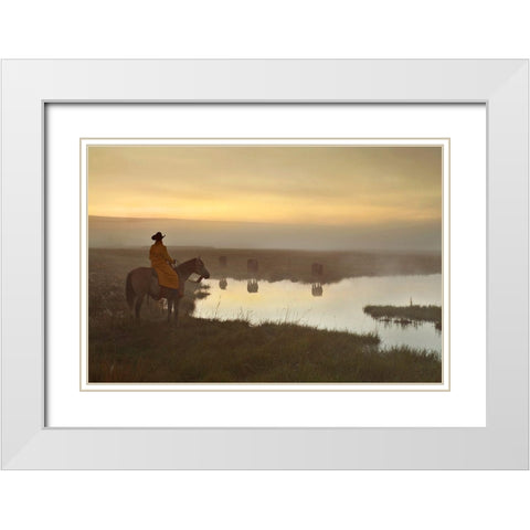 The Guardian White Modern Wood Framed Art Print with Double Matting by Dawson, Robert