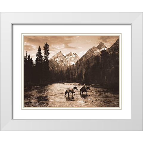 Teton Crossing White Modern Wood Framed Art Print with Double Matting by Dawson, Robert