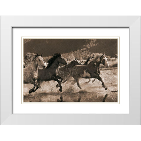 The Big Race White Modern Wood Framed Art Print with Double Matting by Dawson, Robert