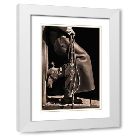 Texas Cowboy White Modern Wood Framed Art Print with Double Matting by Dawson, Robert