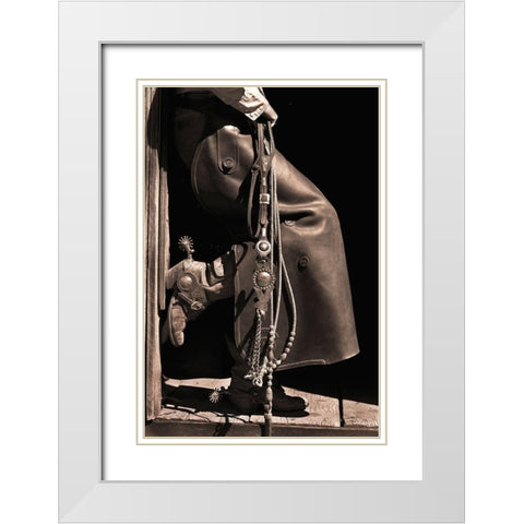 Texas Cowboy White Modern Wood Framed Art Print with Double Matting by Dawson, Robert