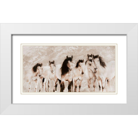 The Tribe ~ Sepia White Modern Wood Framed Art Print with Double Matting by Dawson, Robert
