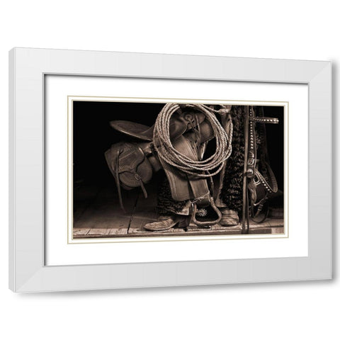 Waiting for A Ride White Modern Wood Framed Art Print with Double Matting by Dawson, Robert