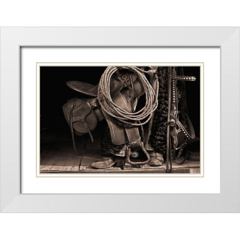 Waiting for A Ride White Modern Wood Framed Art Print with Double Matting by Dawson, Robert