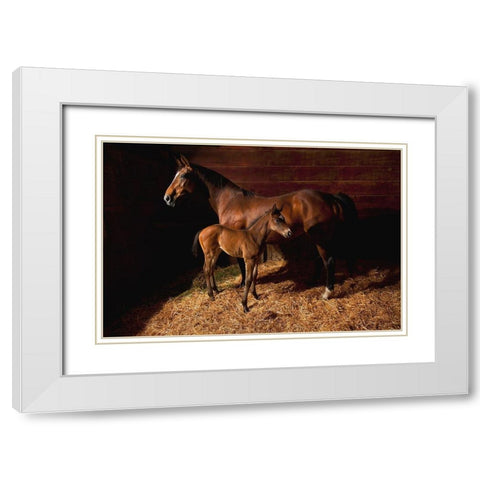 Waiting for the New Boss White Modern Wood Framed Art Print with Double Matting by Dawson, Robert