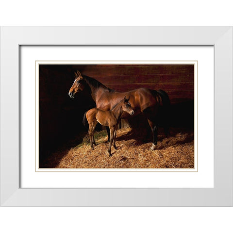 Waiting for the New Boss White Modern Wood Framed Art Print with Double Matting by Dawson, Robert