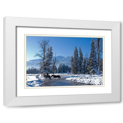 Winter In the Wallowa White Modern Wood Framed Art Print with Double Matting by Dawson, Robert
