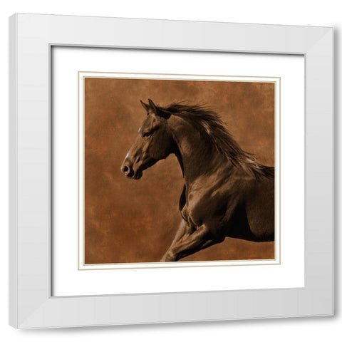 Westward Gallop White Modern Wood Framed Art Print with Double Matting by Dawson, Robert