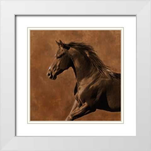 Westward Gallop White Modern Wood Framed Art Print with Double Matting by Dawson, Robert