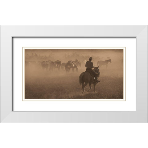 Changing Pastures White Modern Wood Framed Art Print with Double Matting by Dawson, Robert