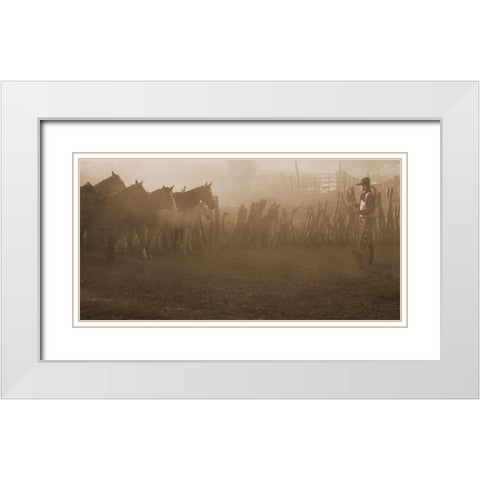 Time To Go To Work White Modern Wood Framed Art Print with Double Matting by Dawson, Robert