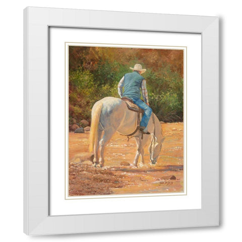 A Cool Drink White Modern Wood Framed Art Print with Double Matting by Dudley, June