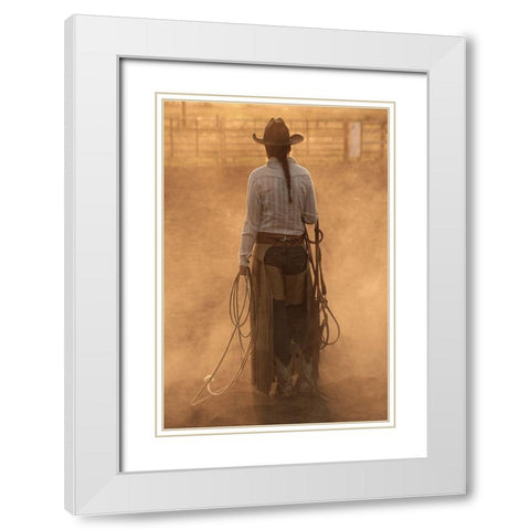Headed To Work White Modern Wood Framed Art Print with Double Matting by Dawson, Robert