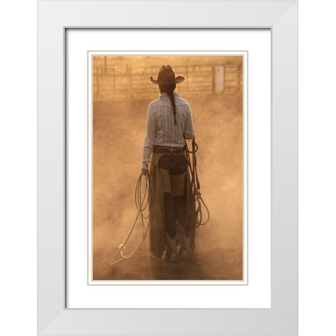 Headed To Work White Modern Wood Framed Art Print with Double Matting by Dawson, Robert