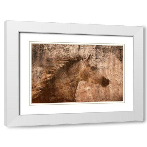The Arab Prancer White Modern Wood Framed Art Print with Double Matting by Dawson, Robert