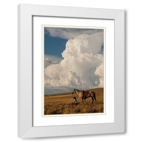 Thunder On the Prairie White Modern Wood Framed Art Print with Double Matting by Dawson, Robert