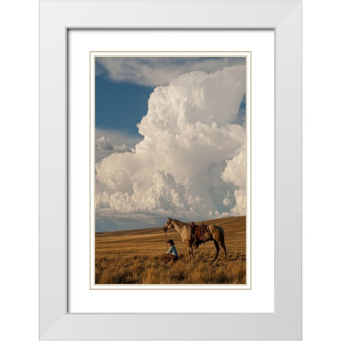 Thunder On the Prairie White Modern Wood Framed Art Print with Double Matting by Dawson, Robert