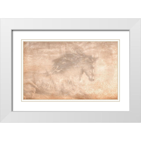 The Stallion White Modern Wood Framed Art Print with Double Matting by Dawson, Robert