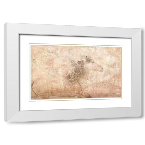 The Fresco Horse White Modern Wood Framed Art Print with Double Matting by Dawson, Robert