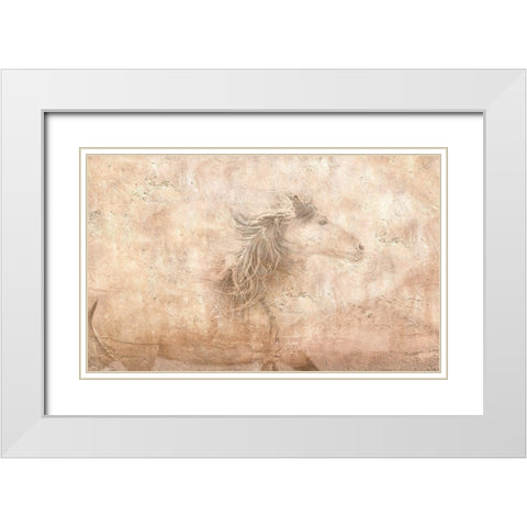 The Fresco Horse White Modern Wood Framed Art Print with Double Matting by Dawson, Robert