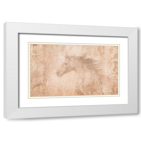 The Arab Horse White Modern Wood Framed Art Print with Double Matting by Dawson, Robert