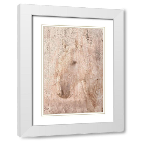 The White Stallion White Modern Wood Framed Art Print with Double Matting by Dawson, Robert