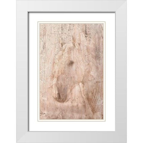 The White Stallion White Modern Wood Framed Art Print with Double Matting by Dawson, Robert