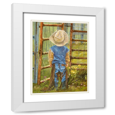 Got Some Growing To Do White Modern Wood Framed Art Print with Double Matting by Dudley, June