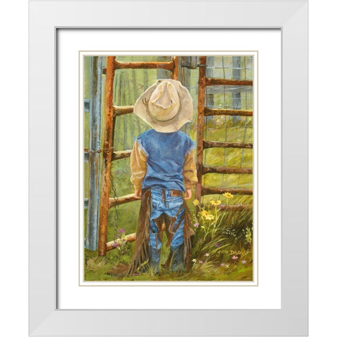 Got Some Growing To Do White Modern Wood Framed Art Print with Double Matting by Dudley, June