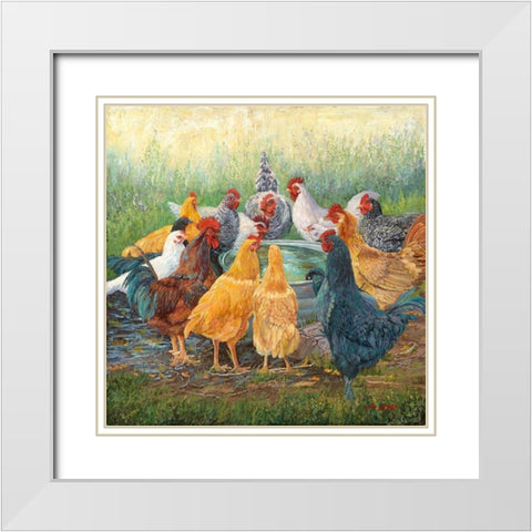 Happy Hour White Modern Wood Framed Art Print with Double Matting by Dudley, June