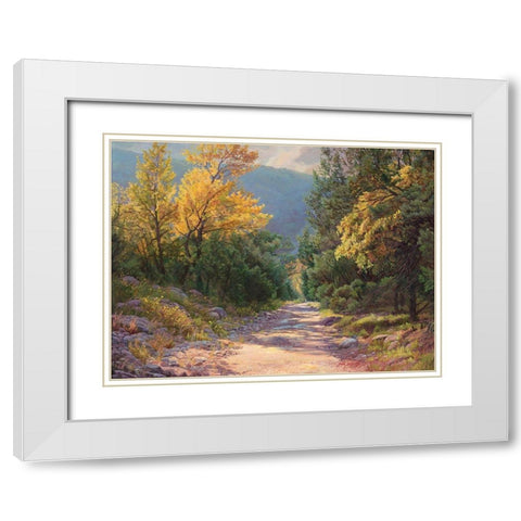 October Sunshine White Modern Wood Framed Art Print with Double Matting by Dudley, June