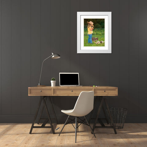 Play Time White Modern Wood Framed Art Print with Double Matting by Dudley, June