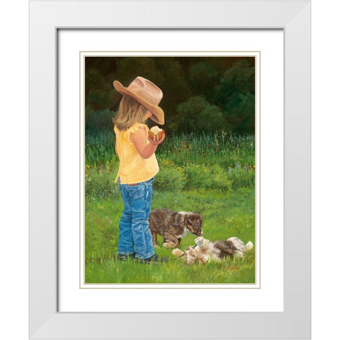 Play Time White Modern Wood Framed Art Print with Double Matting by Dudley, June