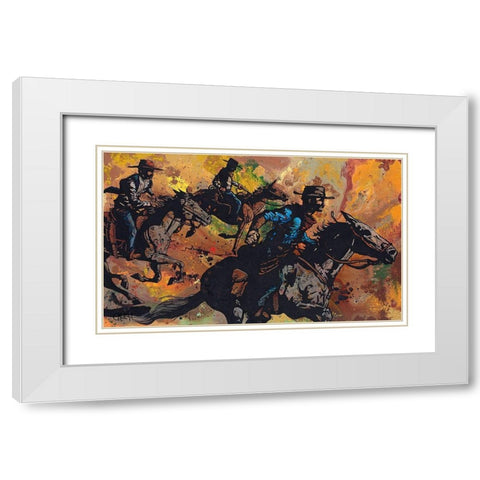 Outriders White Modern Wood Framed Art Print with Double Matting by Kuehl, Cody