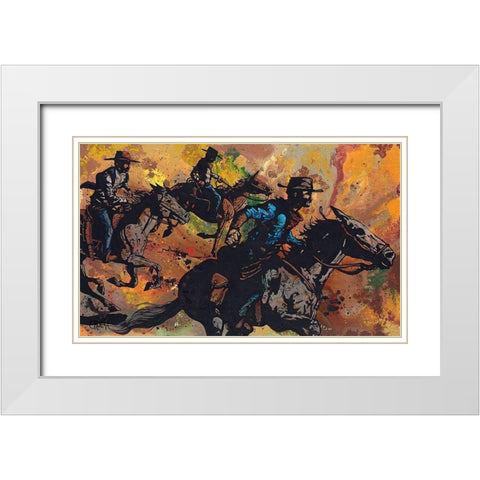 Outriders White Modern Wood Framed Art Print with Double Matting by Kuehl, Cody