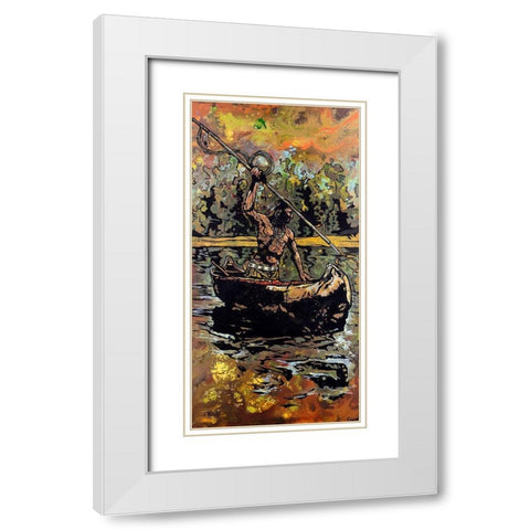 Canoe White Modern Wood Framed Art Print with Double Matting by Kuehl, Cody