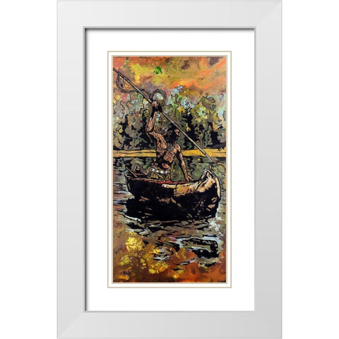 Canoe White Modern Wood Framed Art Print with Double Matting by Kuehl, Cody
