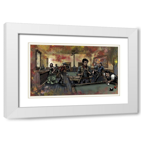 Pool Hall White Modern Wood Framed Art Print with Double Matting by Kuehl, Cody