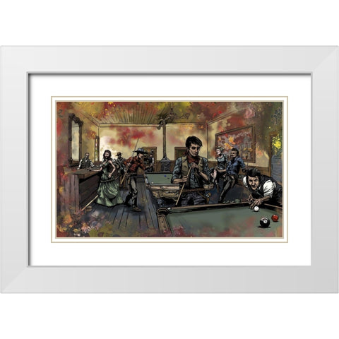 Pool Hall White Modern Wood Framed Art Print with Double Matting by Kuehl, Cody