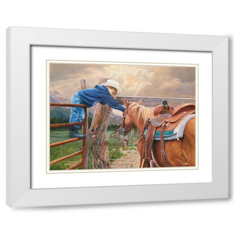 Give Me A Chance White Modern Wood Framed Art Print with Double Matting by Dudley, June